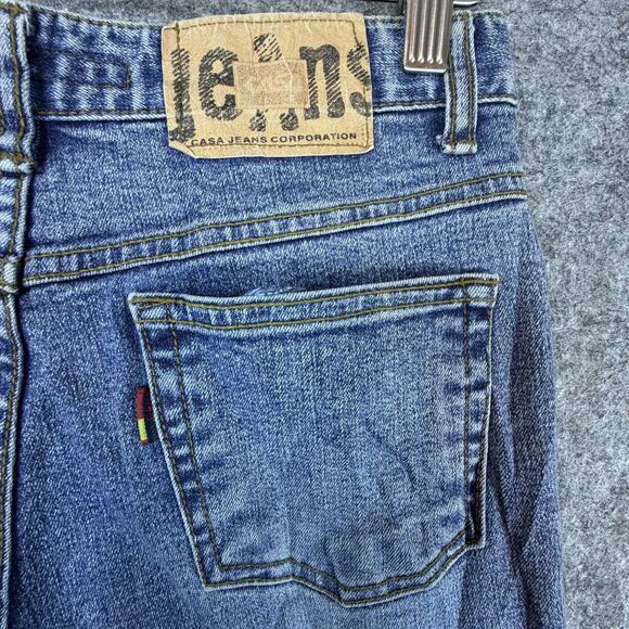 Vintage Y2K Casa Jeans Womens 28 Blue Flare Glitter Sparkle Girly Bow Butterfly - Picture 11 of 11